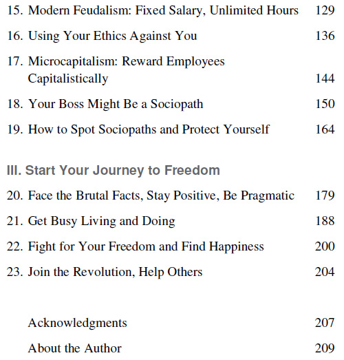 Pursue Your Freedom and Happiness - Table of Contents 1